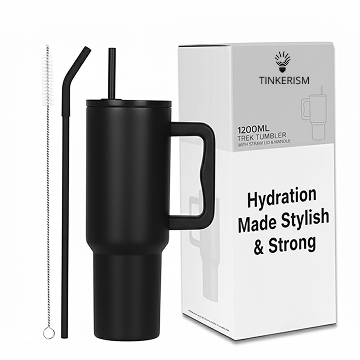 Tumbler with lid and Straw 1200ML Cup Stainless Steel Vacuum Insulated Tumbler for Water, Iced Tea or Coffee 1.2L Office Gym Travelling